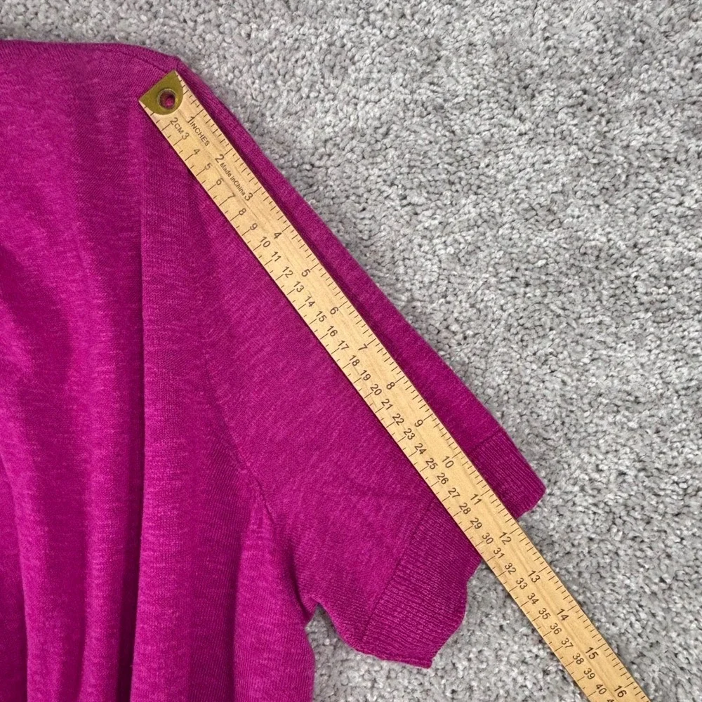 Lane Bryant Womens 22/24 Colorblock Short Sleeve Open Front Cardigan Pink Blue
